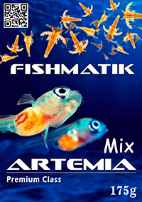 Смесь артемия + соль, artemia mix - Premium Class, 175 g, стартовый корм для личинки, цисты артемии для малька рыбы, живой корм для рыбы, яйца артемии